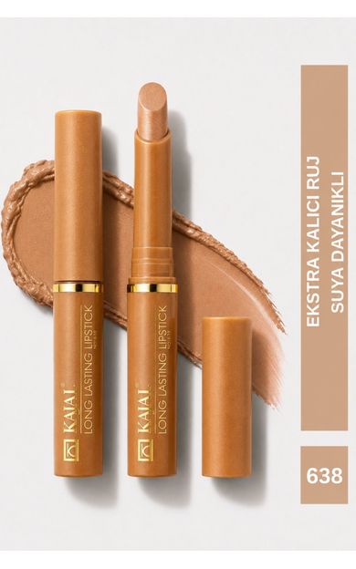 KAJAL Uzun Süre Kalıcı Ruj &amp; Long Lasting Lipstick No: 638 Metalik Bej