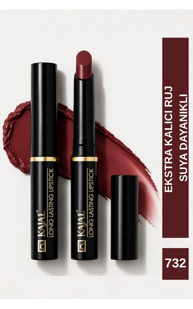KAJAL Uzun Süre Kalıcı Ruj &amp; Long Lasting Lipstick No: 732 Reverse Red