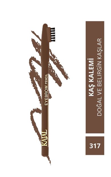 KAJAL Özel Fırça Kapaklı Kaş Kalemi (Sıcak Kahverengi) - Eyebrow Pencil No:317 Sıcak Kahverengi