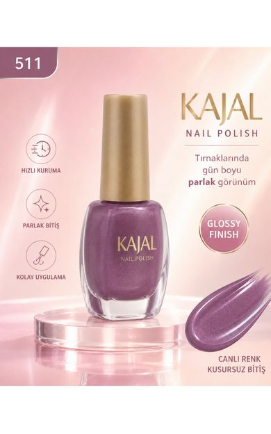 KAJAL Oje - Nail Polish - No: 511 Gül Kurusu