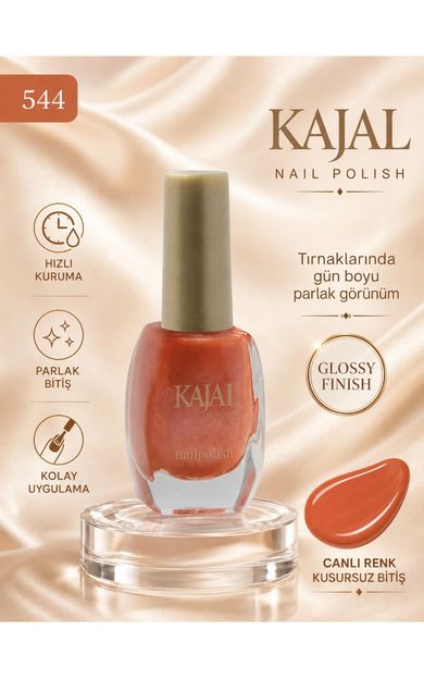 KAJAL Oje - Nail Polish - No: 544 Turuncu