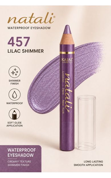 KAJAL Natali Waterproof Göz Kalemi ve Göz Farı No:457 Işıltılı Mor