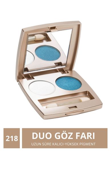KAJAL Matte İkili Toz Göz Farı Beyaz-Turkuaz No: 218 Beyaz-Turkuaz