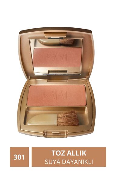 KAJAL Suya Dayanıklı Blusher Toz Allık Açık Karamel No: 301 Açık Karamel