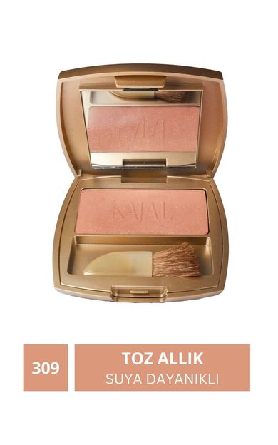 KAJAL Suya Dayanıklı Blusher Toz Allık Kahverengi Kızıl No: 309 Kahverengi Kızıl