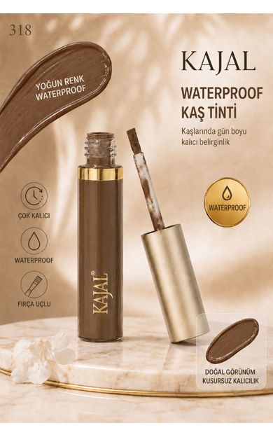 KAJAL Fırça Uçlu Waterproof Kaş Tinti No:318 Sütlü Kahve