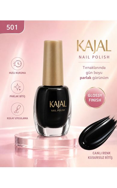 KAJAL Oje - Nail Polish - No: 501 Siyah