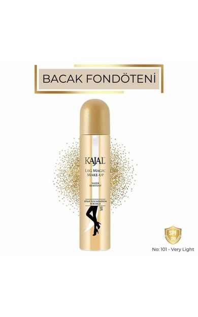 KAJAL Sprey Bacak Fondöteni No:101 75 ml - Suya Dayanıklı Cilt Tonu Eşitleyici Spray On Leg Foundation Açık Kahverengi