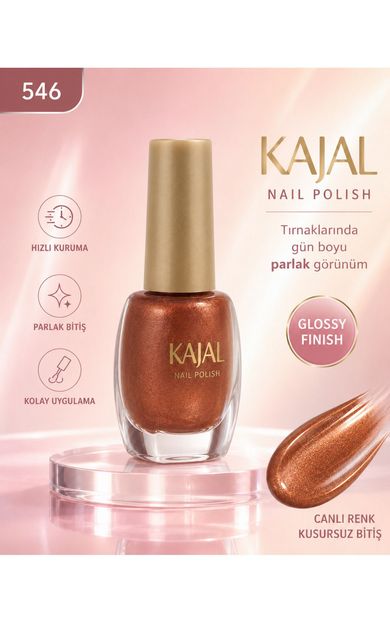 KAJAL Oje - Nail Polish - No: 546 Kızıl Kahve