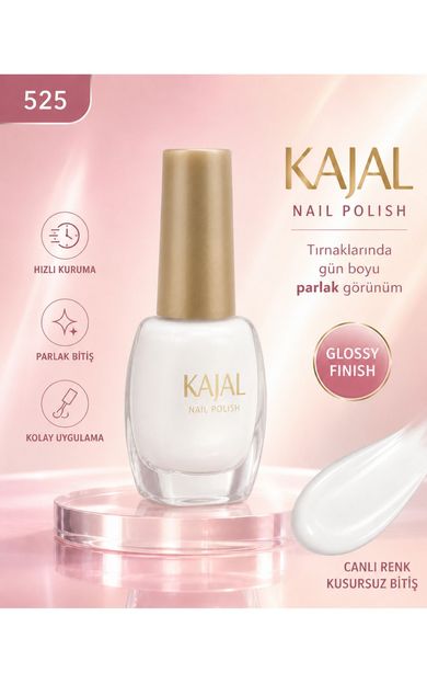 KAJAL Oje - Nail Polish - No: 525 Kırık Beyaz