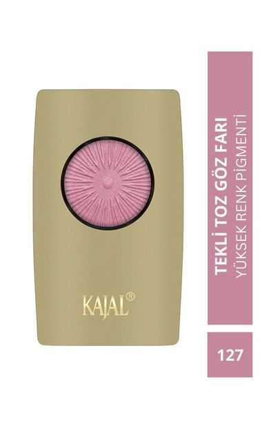 KAJAL Yüksek Renk Pigmentasyonlu Tekli Toz Göz Farı Pembe Şeker - No: 127 Pembe Şeker