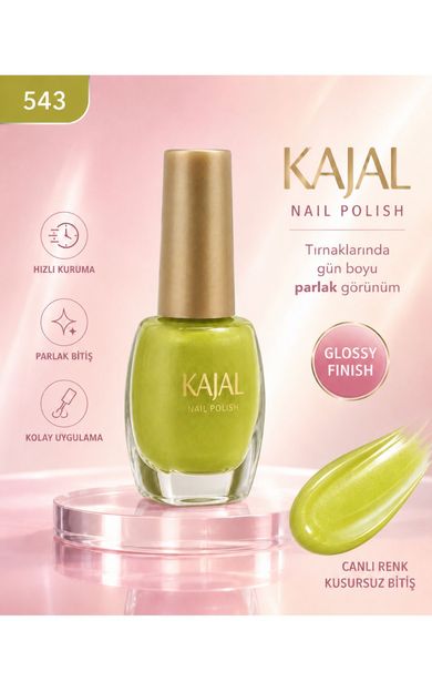 KAJAL Oje - Nail Polish - No: 543 Sıcak Sarı