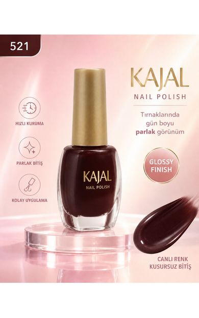 KAJAL Oje - Nail Polish - No: 521 Koyu Kestane