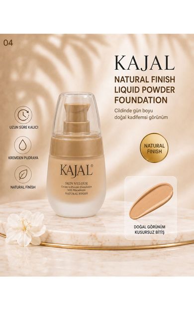 KAJAL Skin Velour Natural Finish Liquid Powder Foundation Natural