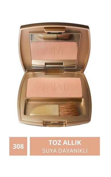 KAJAL Suya Dayanıklı Blusher Toz Allık Kestane Kahverengisi - No: 308 Kestane Kahverengisi