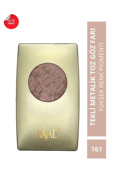KAJAL Metalik Işıltılı Tekli Toz Göz Farı Yüksek Renk PigMentasyonlu Pudra PeMbesi No:161 Pink Moonstone