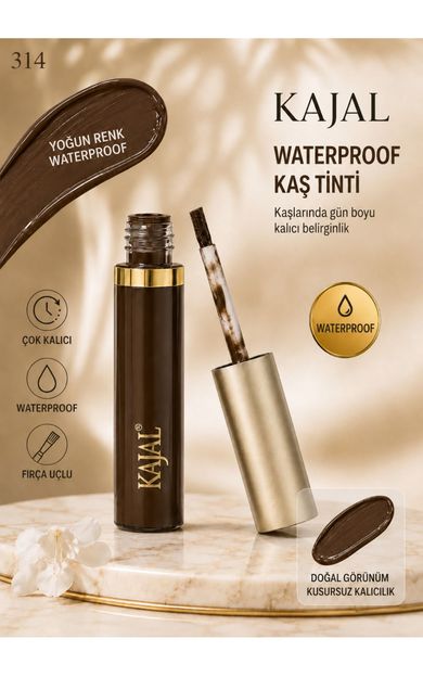 KAJAL Fırça Uçlu Waterproof Kaş Tinti No:314 Koyu Kestane