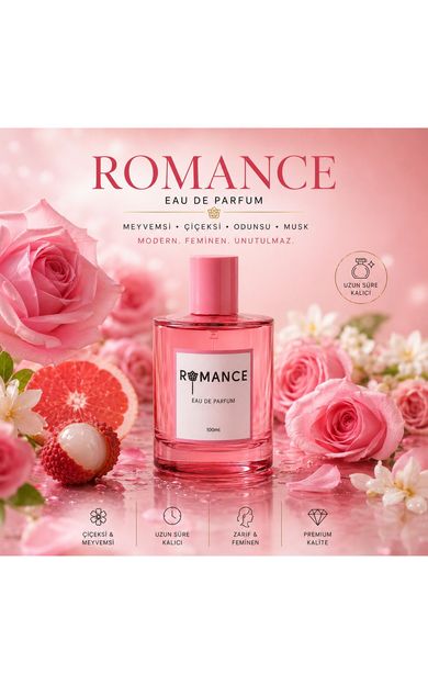 KAJAL Romance Cassis Greyfurt Misk Gülü Gül Yasemin Musk Sandalwood Kadın Parfüm Edp 100 ml 