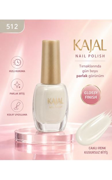 KAJAL Oje - Nail Polish - No: 512 Beyaz