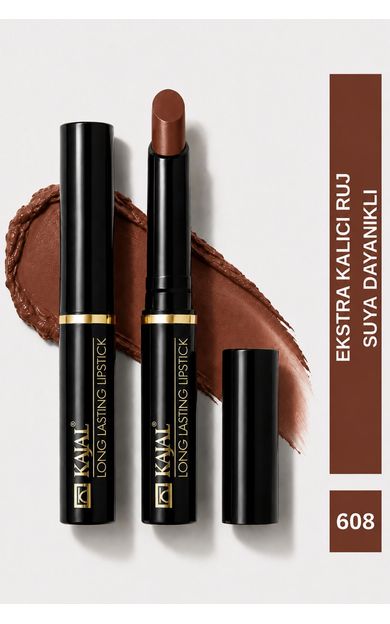 KAJAL Uzun Süre Kalıcı Ruj &amp; Long Lasting Lipstick No:608 Koyu Kırımızı
