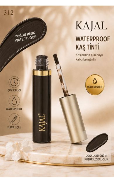 KAJAL Fırça Uçlu Waterproof Kaş Tinti No:312 Derin Koyu Kahve