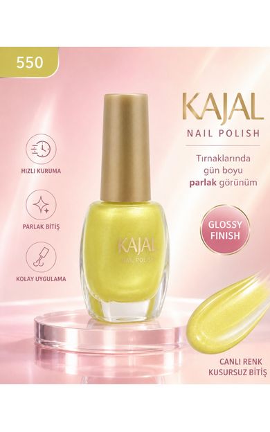 KAJAL Oje - Nail Polish - No: 550 Açık Sarı