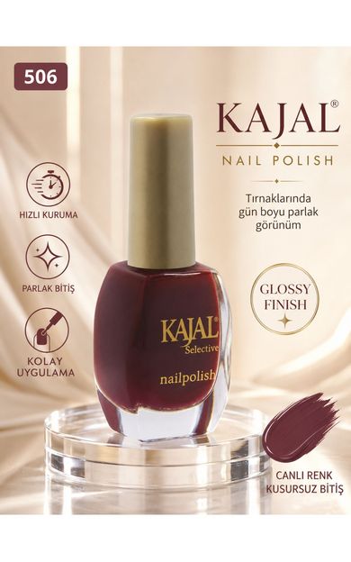KAJAL Oje - Nail Polish - No: 506 Bordo
