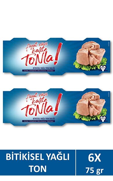Kalite Tonla Kalite Tonla Ayçiçek Yağlı Ton Balığı 3x75 gr x2 Adet