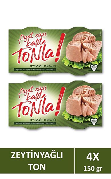 Kalite Tonla Kalite Tonla Zeytin Yağlı Ton Balığı 2x150 gr x2 Adet
