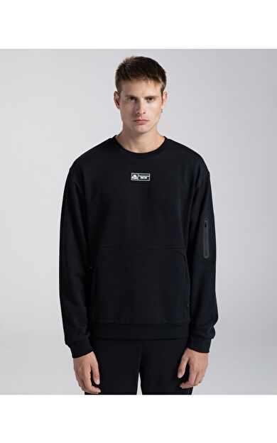 Kappa Authentic Karan Erkek Siyah Sweatshirt Siyah