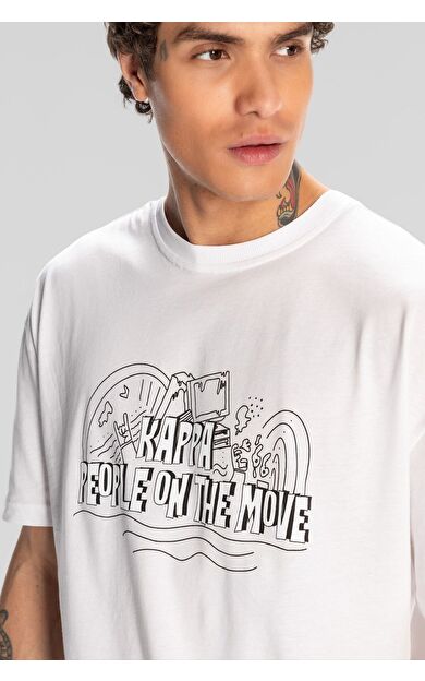 Kappa Logo Fred 321W7VW Erkek T-Shirt White