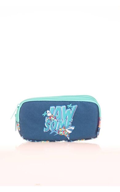 Kaukko Kids 3 Bölmeli Kalem Çantası Fast Shark Mavi L8167