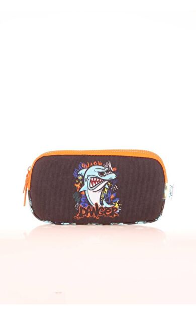 Kaukko Kids 3 Bölmeli Kalem Çantası Cube Shark Siyah L8175