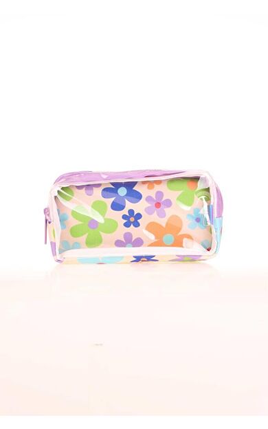 Kaukko Transparent Spring Kalem Çantası Colorful Flowers K2613