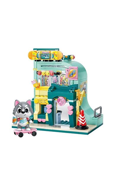 Keeppley Lovely Street K28009 Husky Skate Shop Shopre Gökyüzü Şeker Dükkanı Yapı Blokları Oyuncak Seti