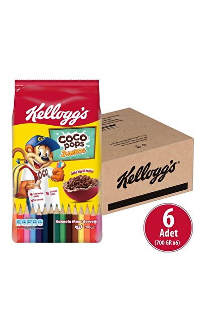 Coco Pops Jumbos BTS Mısır Gevreği 700X6 Adet, Lif, Demir Ve 6 Vitamin Içer