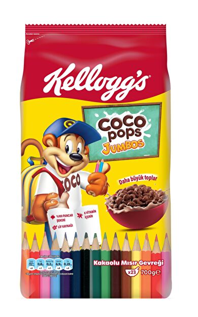 Coco Pops Jumbos BTS 700 gr Mısır Gevreği, Lif, Demir Ve 6 Vitamin içerir