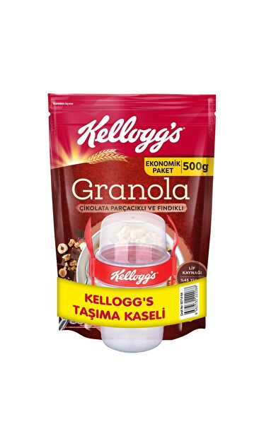 Granola Çikolata Parçacıklı Ve Fındıklı 500 Gram,Granola Kap Hediye!