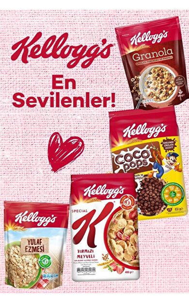 Kellogg's Çikolata Parçacıklı&Fındıklı Granola 340 Gr,Yulaf Ezmesi,Special K ve Cocopops Kahvaltılık
