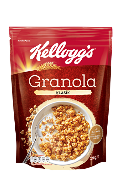 Kellogg's Klasik Granola 340 Gr,%56 Yulaf içerir,Lif Kaynağı,Kahvaltılık Gevrek