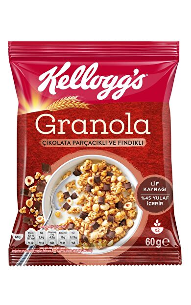 Kellogg's Çikolata Parçacıklı&Fındıklı Granola 60 Gr