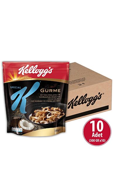 Special K Bitter Çikolatalı Hindistan Cevizi Dilimli 300 gr x 10 Adet, %46 Yulaf Içerir, Lif