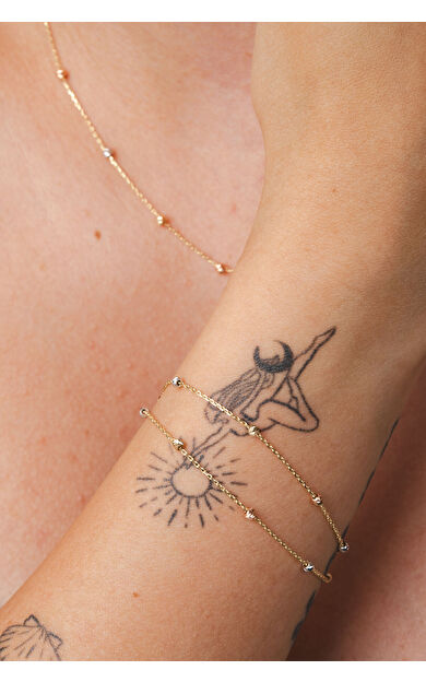 Kolyecik 14 Ayar Altın 3 Renk Dorika Kolye ve Bileklik