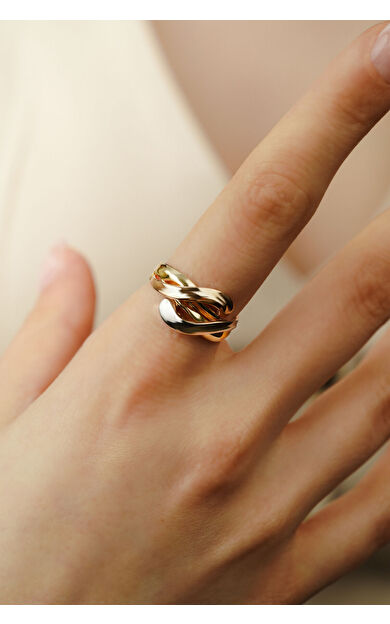 Kolyecik 14 Ayar Altın 3 Renk Sade Yüzük