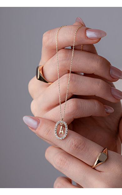 Kolyecik 14 Ayar Altın A Harf Kolye