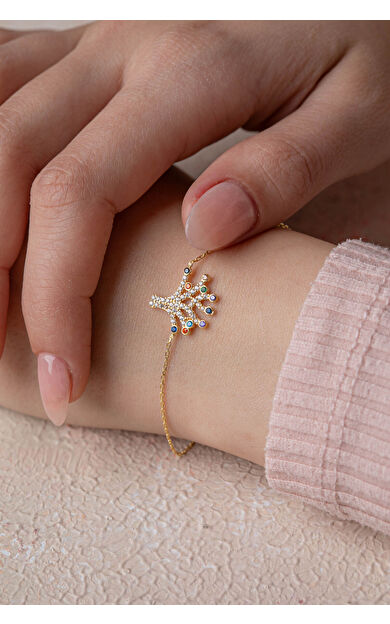 Kolyecik 14 Ayar Altın Ağaç Bileklik