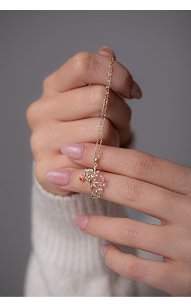 Kolyecik 14 Ayar Altın Ağaç Kolye