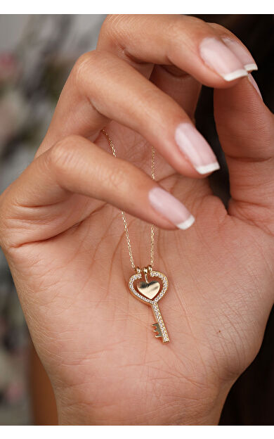 Kolyecik 14 Ayar Altın Anahtar Kolye