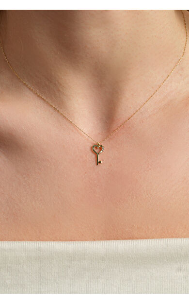 Kolyecik 14 Ayar Altın Anahtar Kolye