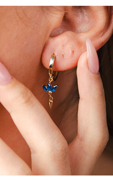 Kolyecik 14 Ayar Altın Lotus Sallantılı Küpe